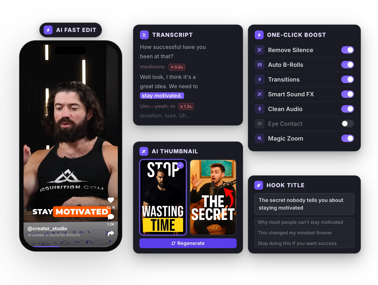 StoryCut AI TikTok Caption Generator tool interface